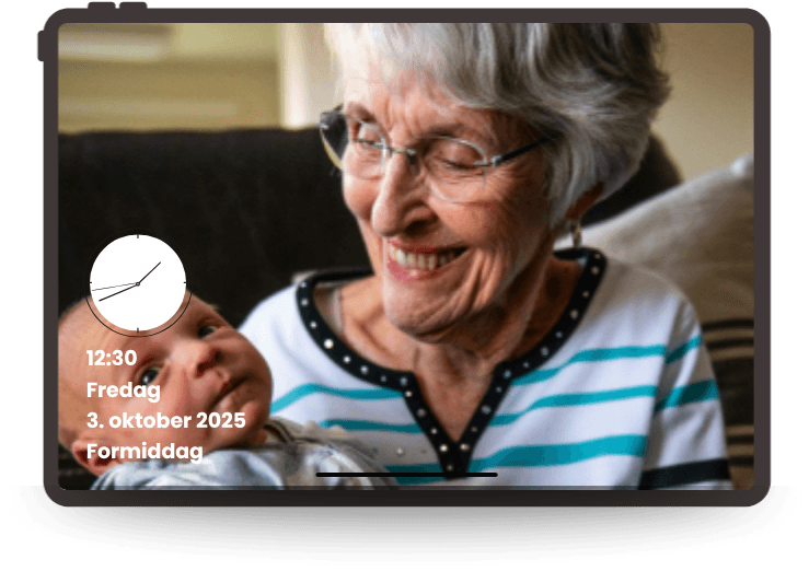 Aldra Display viser et minde af mor og barnebarn i hjemmet